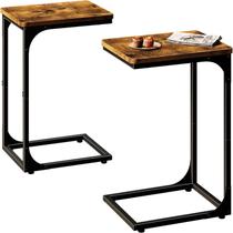 Conjunto de mesa lateral QEEIG C Table Room Living Room Farmhouse Brown 2 unidades Conjunto de mesa lateral QEEIG C Table Room Living Room Farmhouse Brown 2 unidades