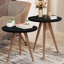 Conjunto De Mesa Lateral Star Com Pés Palitos Estilo Retrô Para Decoraçao Da Sala JM3 MÓVEIS