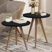 Conjunto De Mesa Lateral Star Com Pés Palitos Estilo Retrô Para Decoraçao Da Sala JM3 MÓVEIS