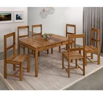 Conjunto de Mesa Lisboa 120x75cm com Cadeira Lisboa de Madeira Pinus Reflorestada Ypê