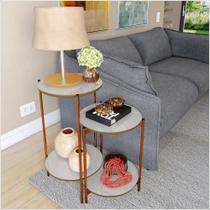 Conjunto de Mesa Lunis Ofertamo Off White Nature/Bronze Conjunto de Mesa Lunis Ofertamo Off White Nature/Bronze