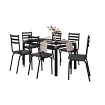 Conjunto de Mesa Malva 140cm 6 Cadeiras 118 Tampo Em Vidro