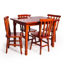 Conjunto de Mesa Mônaco 110x80 com 4 Cadeiras Mel JM Móveis Conjunto de Mesa Mônaco 110x80 com 4 Cadeiras Mel JM Móveis