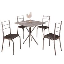Conjunto de Mesa Móveis Teixeira Maricá com 4 Cadeiras 70cmx70cm