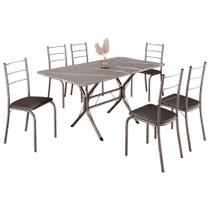 Conjunto de Mesa Móveis Teixeira Maricá com 6 Cadeiras 140cmx75cm