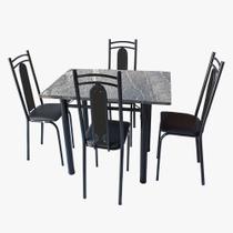 Conjunto de Mesa Onix Com 04 Cadeiras 110x75cm Moura