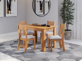 Conjunto de mesa PALLACE com 4 cadeiras BRISA MEL/LINHO INOX