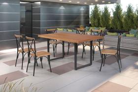 Conjunto de mesa para área externa 6 cadeiras 1,60x0,90m - Lais - Metal Art