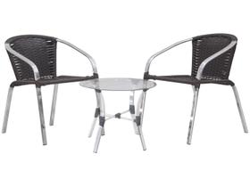 Conjunto de Mesa para Área Externa Alumínio - com 2 Cadeiras Famais Salinas