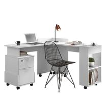 Conjunto de Mesa Para Escritório Estudos Alessa M1 M2 Lukaliam Branco Conjunto de Mesa Para Escritório Estudos Alessa M1 M2 Lukaliam Branco