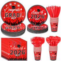 Conjunto de Mesa para Festa Upigi 175 Peças Formatura 2026 Vermelho