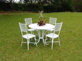 Conjunto de Mesa Para Jardim Bambu com Mesa 1,10 M em Alumínio Fundido Unifer Móveis