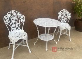 Conjunto de Mesa Para Jardim Hera com 2 Cadeiras em Alumínio Fundido Unifer Móveis Conjunto de Mesa Para Jardim Hera com 2 Cadeiras em Alumínio Fundido Unifer Móveis