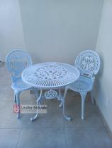 Conjunto de Mesa Para Jardim Itália 2 Cadeiras em Alumínio Fundido Unifer Móveis