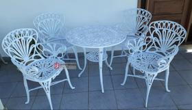 Conjunto de Mesa Para Jardim Primavera em Alumínio Fundido Unifer Móveis