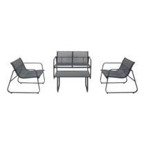 Conjunto de Mesa para Jardim Weekend Cinza 4Pçs 83508 Bel