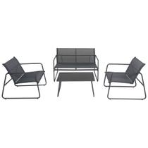 Conjunto de Mesa para Jardim Weekend Preto 4Pçs Bel