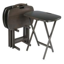 Conjunto de mesa para lanches Ergode Wood Dylan, 5 peças, dobrável, cinza Conjunto de mesa para lanches Ergode Wood Dylan, 5 peças, dobrável, cinza