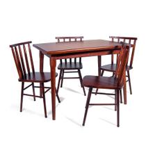 Conjunto de Mesa Portugal 110x80 com 4 Cadeiras Imbuia JM Móveis Conjunto de Mesa Portugal 110x80 com 4 Cadeiras Imbuia JM Móveis
