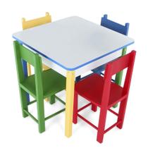 Conjunto de Mesa Quadrada com 4 Cadeiras Ferrum I Colorido
