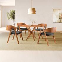 Conjunto de Mesa Redonda 100 cm com 4 Cadeiras Luna Marrom/Preto