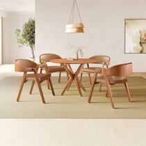 Conjunto de Mesa Redonda 100cm com 4 Cadeiras Gaia Yescasa Marrom/Caramelo/Freijó Conjunto de Mesa Redonda 100cm com 4 Cadeiras Gaia Yescasa Marrom/Caramelo/Freijó