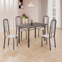 Conjunto de Mesa Retangular 120x75cm Tampo Ardósia Indiano 4 Cadeiras Lavínea Conjunto de Mesa Retangular 120x75cm Tampo Ardósia Indiano 4 Cadeiras Lavínea