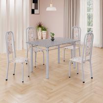 Conjunto de Mesa Retangular 120x75cm Tampo Granito Ocre 4 Cadeiras Lavínea Conjunto de Mesa Retangular 120x75cm Tampo Granito Ocre 4 Cadeiras Lavínea