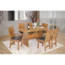 Conjunto De Mesa Retangular Destak Com 06 Cadeiras Elane Fosca