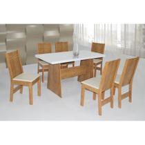 Conjunto De Mesa Retangular Destak Com 06 Cadeiras Elane Fosca