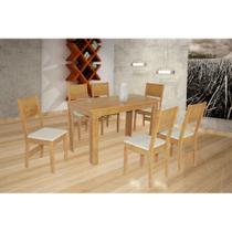 Conjunto De Mesa Retangular Nova Milena Fosca Com 06 Cadeiras