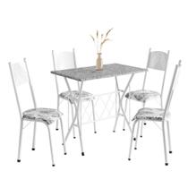 Conjunto De Mesa Sala De Jantar Bruna 1m Com 4 Cadeiras Granito Tubular Artefamol Branco Flor Conjunto De Mesa Sala De Jantar Bruna 1m Com 4 Cadeiras Granito Tubular Artefamol Branco Flor