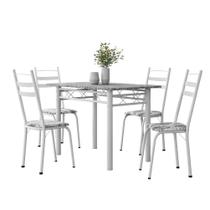 Conjunto De Mesa Sala de Jantar Com 4 Cadeiras Leia Tubular Granito 1,20m Artefamol Conjunto De Mesa Sala de Jantar Com 4 Cadeiras Leia Tubular Granito 1,20m Artefamol