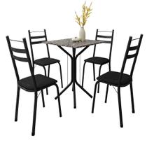 Conjunto De Mesa Sala de Jantar Com 4 Cadeiras Leia Tubular Granito Artefamol Conjunto De Mesa Sala de Jantar Com 4 Cadeiras Leia Tubular Granito Artefamol