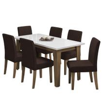 Conjunto De Mesa Sala De Jantar Miami 6 Cadeiras Trieste. Conjunto De Mesa Sala De Jantar Miami 6 Cadeiras Trieste.