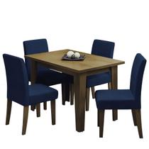 Conjunto de Mesa Sala de Jantar Miami com 4 Cadeiras Trieste Suede 1,20m Cedro / Chumbo Dobuê - DOBUE