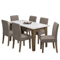 Conjunto De Mesa Sala De Jantar Miami Com 6 Cadeiras Cedro Conjunto De Mesa Sala De Jantar Miami Com 6 Cadeiras Cedro