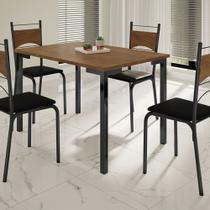 Conjunto de Mesa Seul 120x80cm com 4 Cadeiras Oslo em Tubo de Aço e Tampo de MDF Tubform