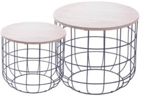 Conjunto de Mesa Sinfonia Estrutura Metalica cor Preta Tampo Madeira - 53477