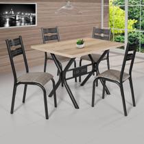 Conjunto de Mesa Taliz Montreal 120cm e 4 Cadeiras Luna Ciplafe