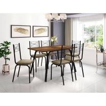 Conjunto De Mesa Tampo BP 1,36 com 6 Cadeiras Lotus 119 Rattan Preto - Artefamol