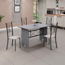 Conjunto de Mesa Tampo de Granito Ocre com 4 Cadeiras Lorena Yescasa Conjunto de Mesa Tampo de Granito Ocre com 4 Cadeiras Lorena Yescasa