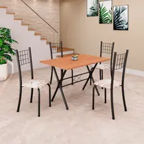 Conjunto de Mesa Tampo em Mdf com 4 Cadeiras Dany Conjunto de Mesa Tampo em Mdf com 4 Cadeiras Dany