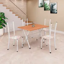 Conjunto de Mesa Tampo em Mdf com 4 Cadeiras Dany Conjunto de Mesa Tampo em Mdf com 4 Cadeiras Dany