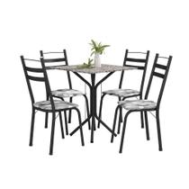 Conjunto de Mesa Thais 0,70m com 4 Cadeiras Artefamol Granito / Dark Conjunto de Mesa Thais 0,70m com 4 Cadeiras Artefamol Granito / Dark