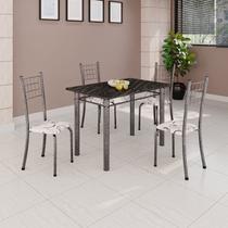 Conjunto de Mesa Tubular 100cm X 60cm com Tampo e 4 Cadeiras Dany Conjunto de Mesa Tubular 100cm X 60cm com Tampo e 4 Cadeiras Dany