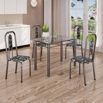 Conjunto de Mesa Tubular 100cm X 60cm Tampo com 4 Cadeiras Lívia