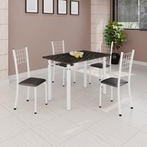 Conjunto de Mesa Tubular 100x60cm com Tampo e 4 Cadeiras Dany Conjunto de Mesa Tubular 100x60cm com Tampo e 4 Cadeiras Dany