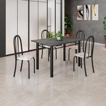 Conjunto de Mesa Tubular 120cm X 75cm Tampo com 4 Cadeiras