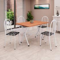 Conjunto de Mesa Tubular 62 100x60cm Tampo em Mdf com 4 Cadeiras Ane B